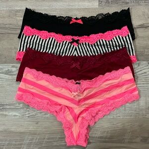 Victorias Secret Cheeky Style Panties Bundle of 4 Size Large